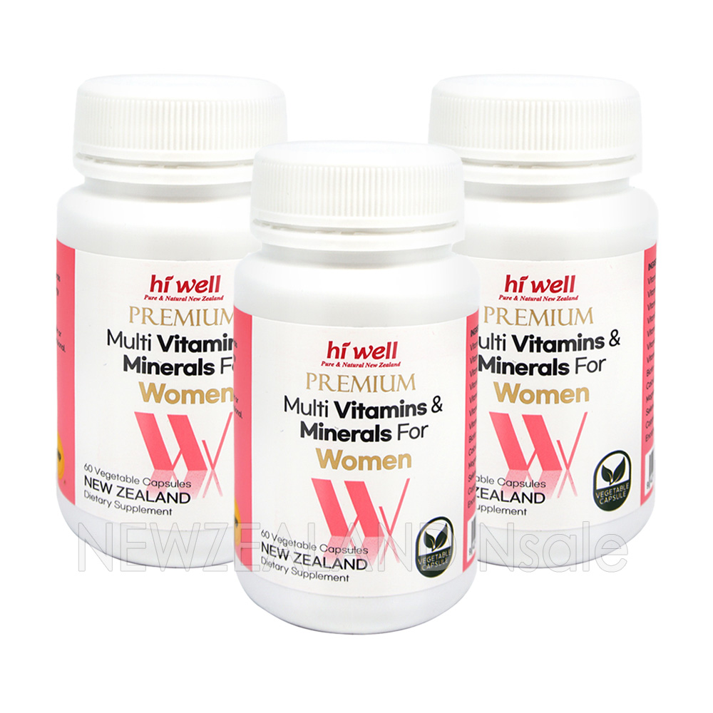 하이웰 여성용 프리미엄 멀티비타민 미네랄 60캡슐(베지캡슐) 3통