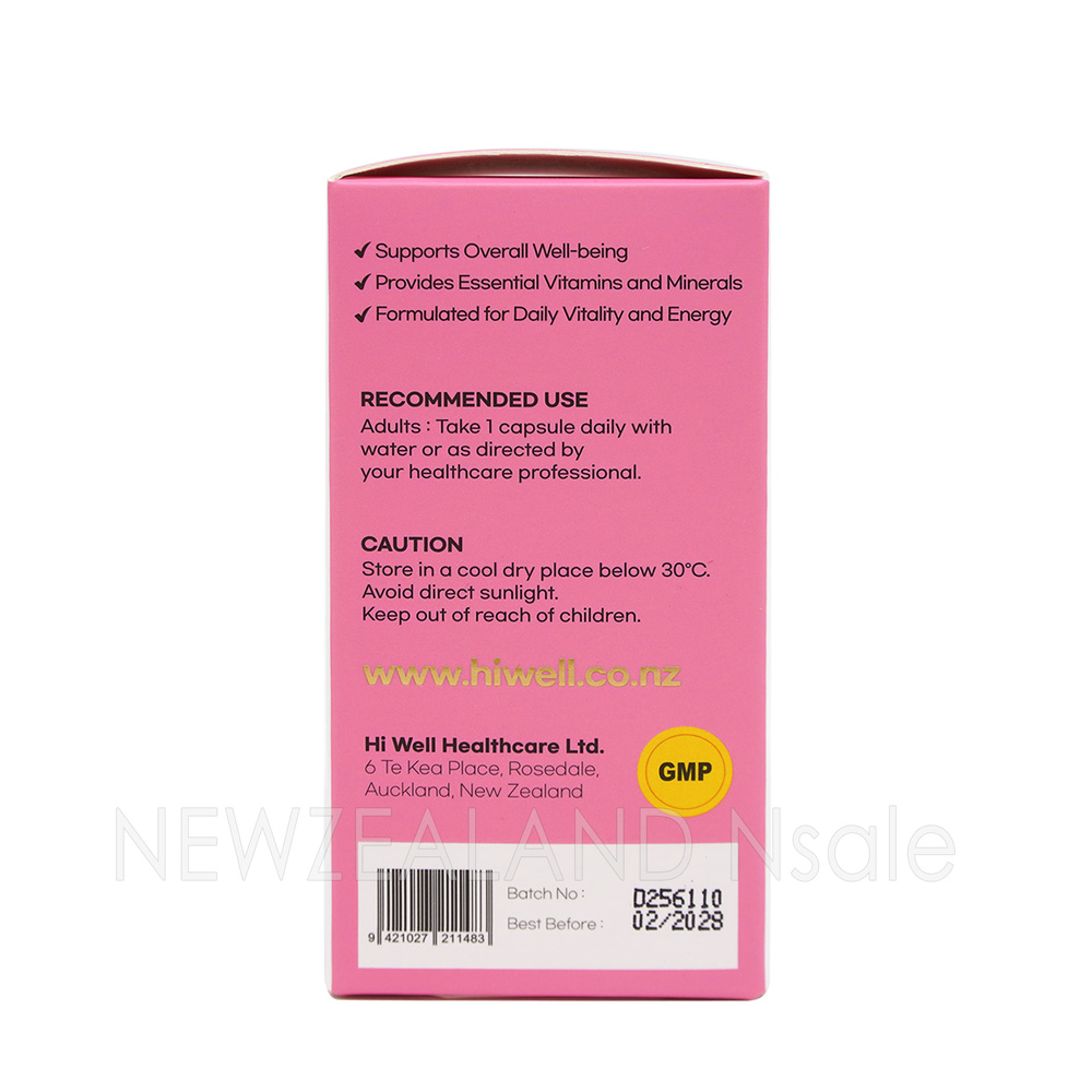 하이웰 여성용 프리미엄 멀티비타민 미네랄 60캡슐(베지캡슐) 3통