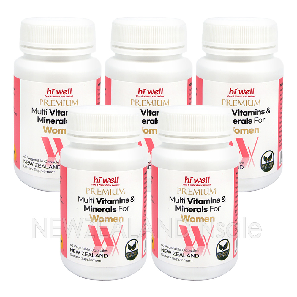 하이웰 여성용 프리미엄 멀티비타민 미네랄 60캡슐(베지캡슐) 5통