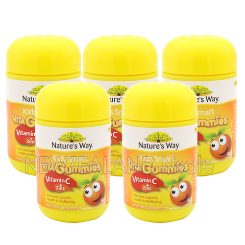 (오더베이스)네이쳐스웨이 비타구미 비타민C+아연 60정 5개