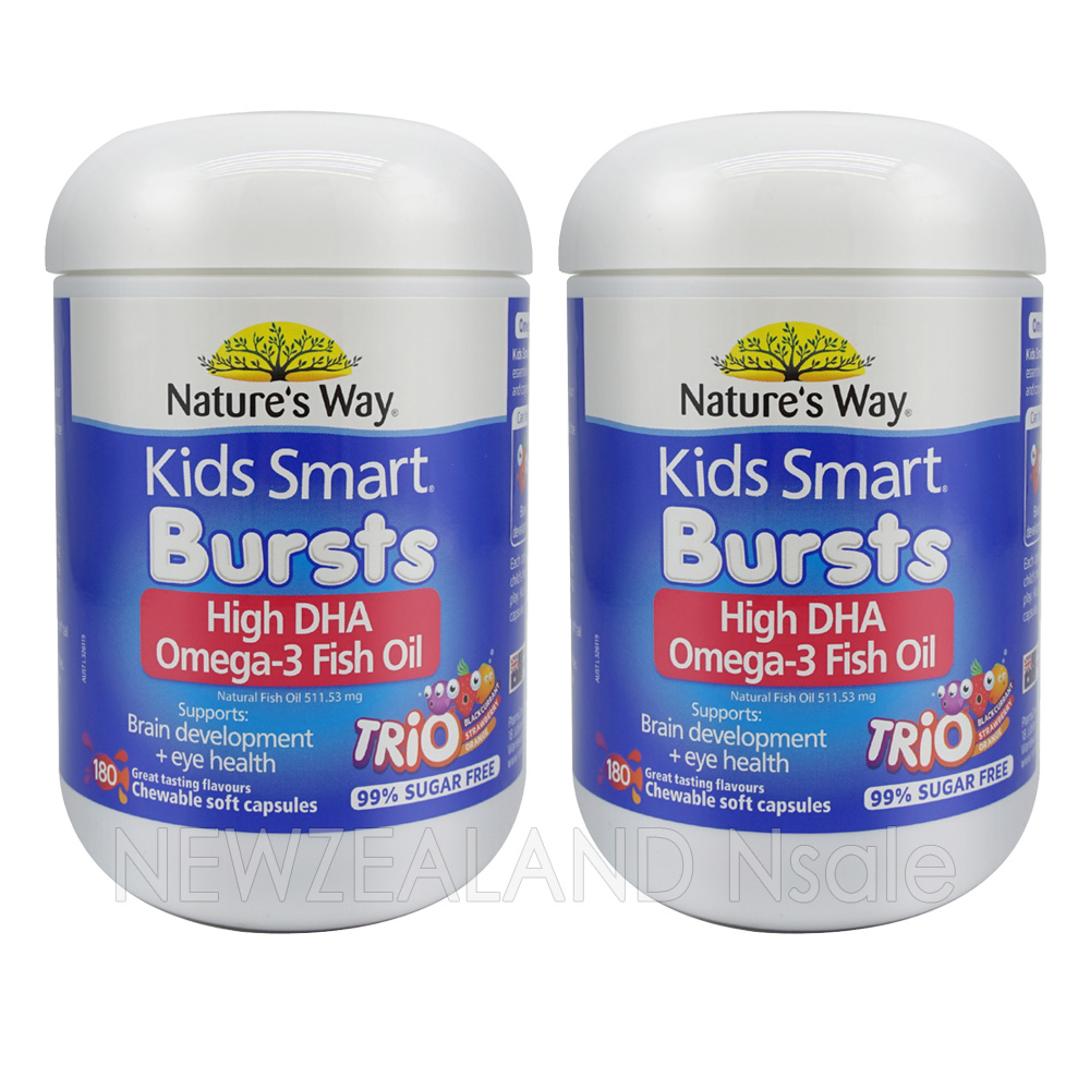 (오더베이스) 네이쳐스웨이 키즈 스마트 오메가3 피쉬오일 트리오 180캡슐 2통