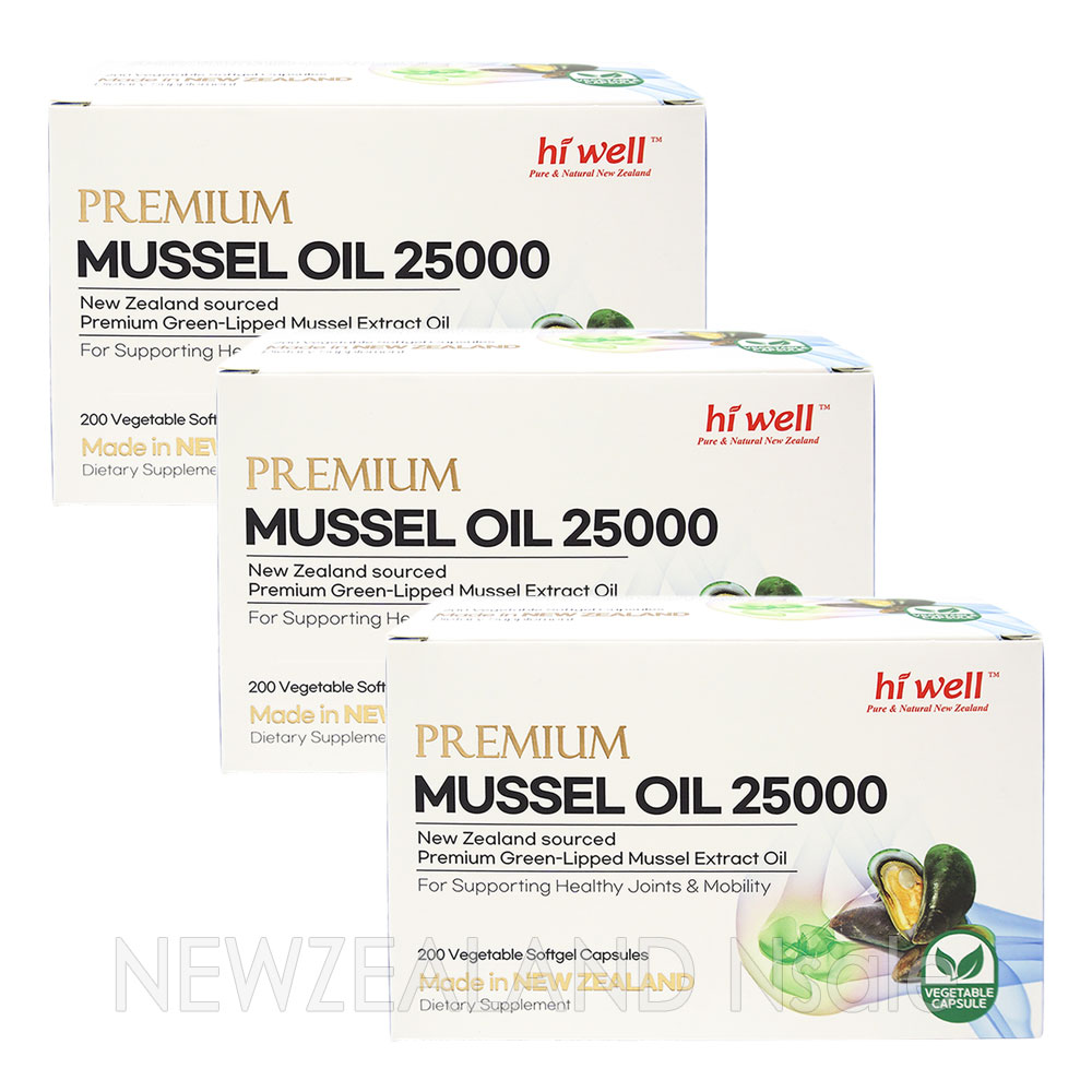 하이웰 프리미엄 초록입홍합 오일 25000mg 200베지캡슐 3통