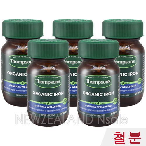 톰슨 유기농 철분(Iron) 30정 5통