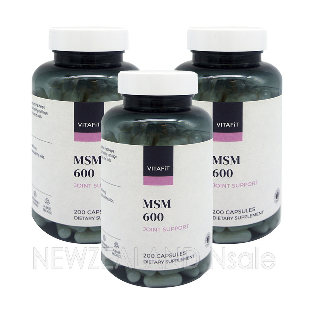 비타핏 식이유황 MSM 600mg 200캡슐 3통